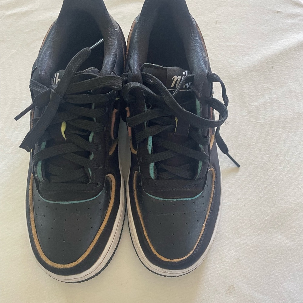 Nike Black Sneakers with Tan and Mint Accents